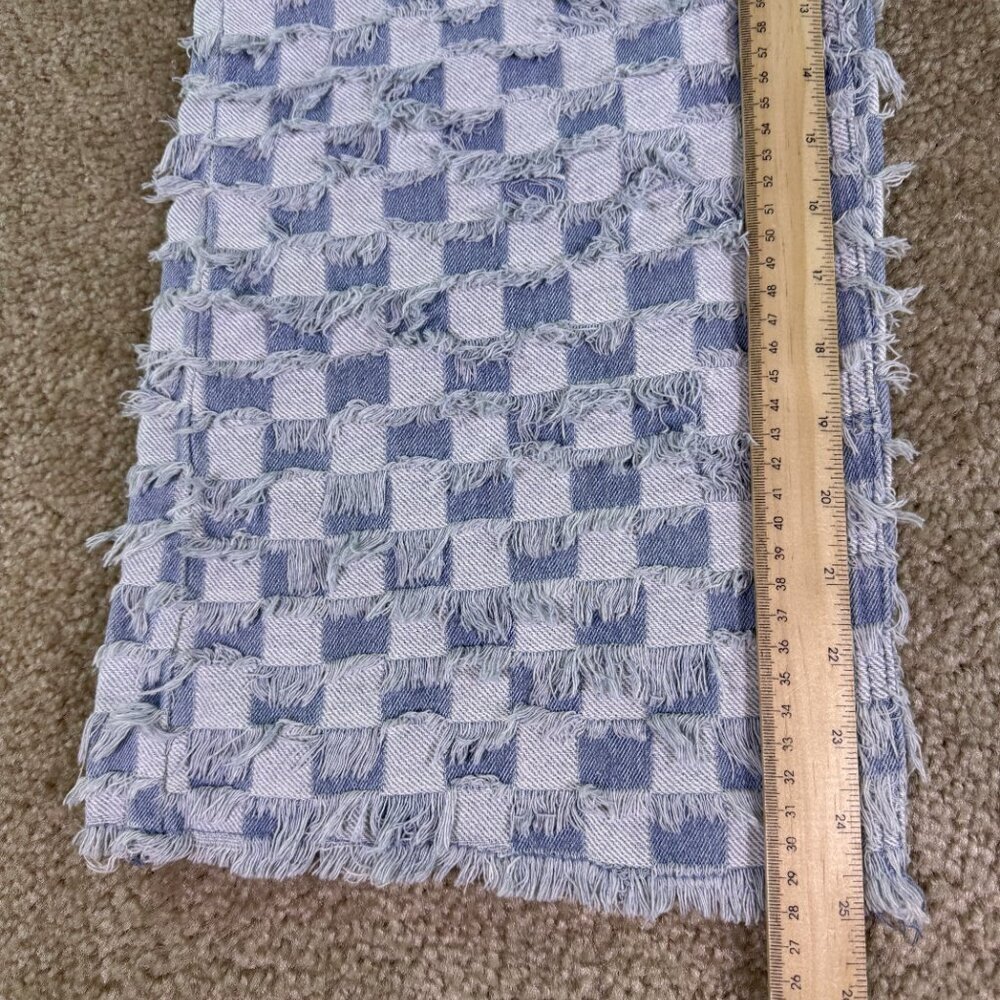 Two 2 Fly Womens Jeans Sz Small Blue White High Rise Bootcut Cropped 28x25 F041 - Picture 11 of 13